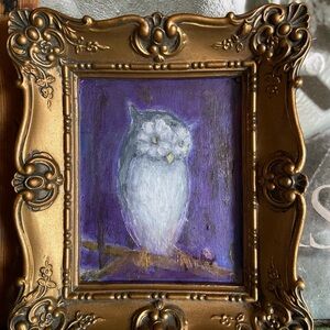Owl, Original oil Painting, framed